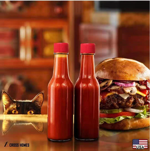 Bouteille en verre transparente bon marché pour sauce <span class=keywords><strong>Tabasco</strong></span>, 5 oz (150 ml), sauce piquante, bouteille en verre Woozy avec bouchon à vis anti-fuite et insert compte-gouttes - Product Image 5