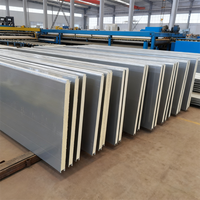 Panneaux sandwich en acier ignifugés pour entrepôts, murs extérieurs de bâtiments industriels, laine de roche/polyuréthane/EPS/PIR