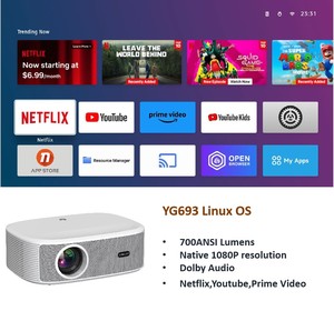Thâm quyến Top aao chiếu nhà máy 700Ansi Lumens linux-dựa trên 4k Laser thông MINH CHIẾU 1GB + 8GB Home chiếu - Product Image 2
