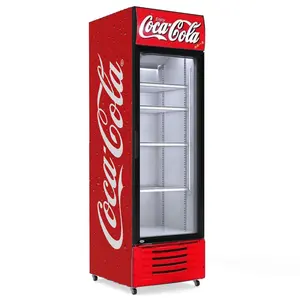 Réfrigérateur à porte en verre simple Réfrigérateur à boisson cola avec présentoir à coca