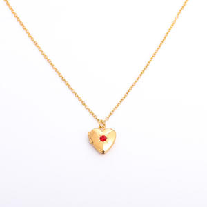 Collier pendentif médaillon souvenir avec cadre photo DIY en plaqué or 18 carats, pierre de naissance des 12 mois, cadeau pour la fête des mères, vente en gros - Product Image 6