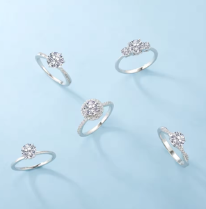 1ct Moissanite Engagement <b>Ring</b> Round <b>Solitaire</b> Lab Created Diamond White Gold Plated 925 Sterling <b>Silver</b> Wedding Promise <b>Rings</b> - Product Image 5