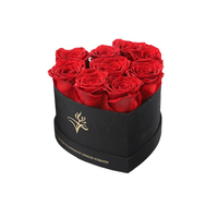 Boîte-cadeau de saint-valentin, vraie fleur immortelle conservée, roses éternelles, fleurs conservées pour toujours, boîte-cadeau pour la saint-valentin