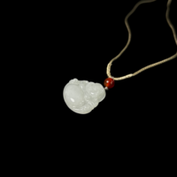 Pendentif en jadéite birmane naturelle de qualité A, forme Bouddha rieur, pendentif de haute qualité, bijoux en jadéite unisexe, cadeau (avec NGTC)