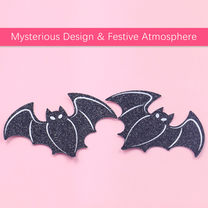 New Design Breast Pasties Sparkly Black Glitter Bat <strong>Shaped</strong> Disposable <strong>Nipple</strong> Covers for Halloween Party - Product Image 4