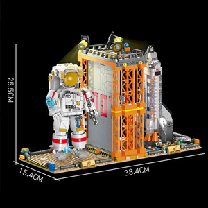 Sujetalibros con temática espacial STEM de 1623 piezas con luces para niños, juguete educativo DIY con cohetes y estrellas brillantes - Product Image 3