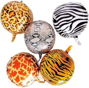 22 Inches 4D Folie Ballonnen Voor Party Decoratie Tijger Giraffe Luipaard Zebra Slang Strepen Jungle Dier Thema Folie Ballonnen