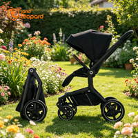 Poussette bébé 3 en 1 pliable d'une seule main, Land Leopard KingKong, capacité de charge de 20 kg, pour les enfants de 0 à 3 ans
