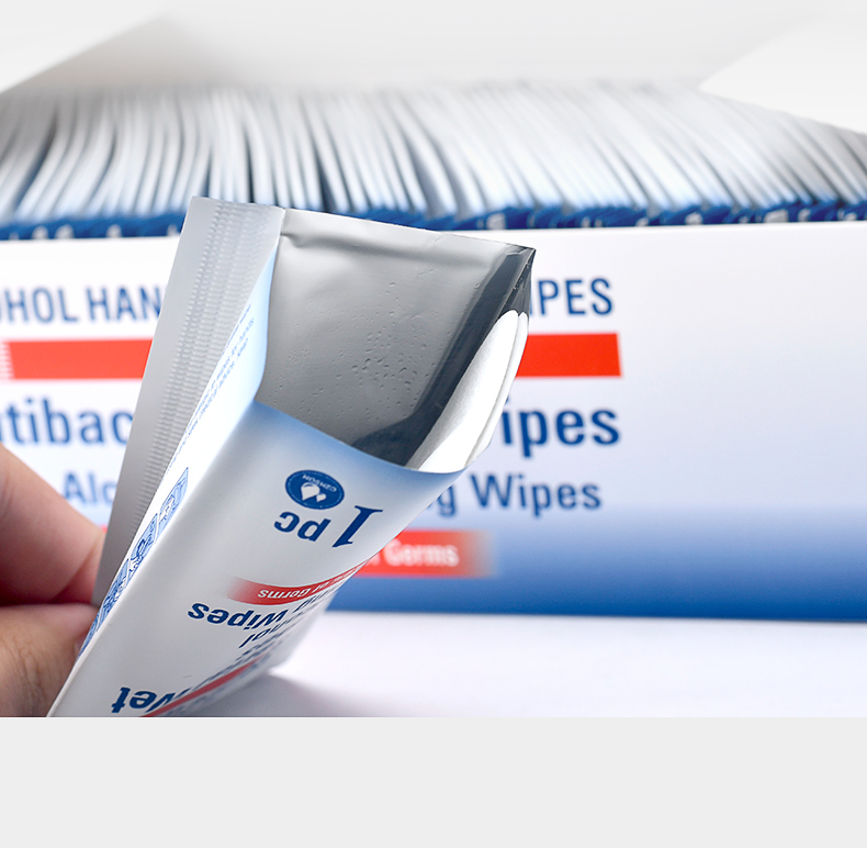 Individual Packaging 100pcs Antibacterial Alcohol Wet