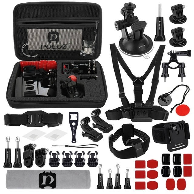 Factory Price Fast Shipping PULUZ 45 in 1 Accessories Ultimate Combo Kits with EVA Case for Action Cameras