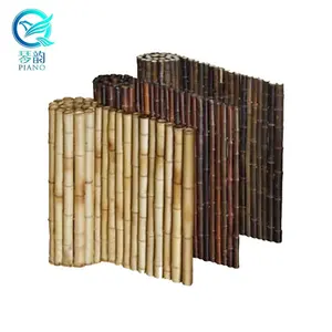 The Garden Fence 20-30mm Wooden Frame Straightness Natural Purple Black Bamboo Fence Panels For Garden And Balcony /charbonized Bamboo Fence