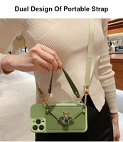 Étui multifonctionnel pour iPhone 11 Étui à bandoulière pour téléphone avec fonction carte Petit sac à bandoulière Mini sac pour téléphone