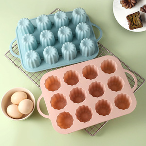 Petit moule à gâteau en <span class=keywords><strong>silicone</strong></span> 12 cavités, antiadhésif, résistant à la chaleur, compatible four et lave-vaisselle, outil de cuisson facile à démouler pour pouding et pâtisserie - Product Image 2