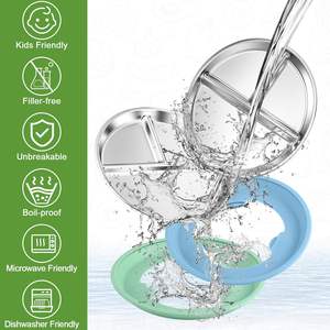 2025 vente chaude en acier inoxydable Silicone enfants plaque antidérapant Silicone anti-casse ventouse enfant en bas âge plaque - Product Image 6