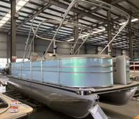 Yacht de Sport Allsea Certifié CE 4m-9m, Bateau Ponton à Moteur Hors-Bord en Aluminium pour Pêche, Loisirs et Divertissement sur Rivière