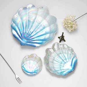 Grand plateau irrégulier en forme de coquille, coloré, pour fruits, bonbons, bijoux, ensemble de plateaux, <span class=keywords><strong>couleur</strong></span> personnalisée, dégradé, luxe, mariage, anniversaire, décoration de la maison - Product Image 4