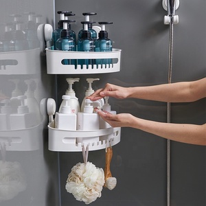 TAILI Vacuum Wall Storage <strong>Suction</strong> Cups Shower Caddy <strong>Shelves</strong> Plastic <strong>Bathroom</strong> <strong>Shelves</strong> Shower Organizer Plastic Corner <strong>Shelf</strong> - Product Image 1