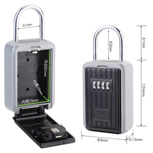 Coffre-fort en alliage d'aluminium noir, Portable, de grande capacité, étanche, anti-poussière, boîte de rangement de <span class=keywords><strong>clés</strong></span> avec poignée, coffre-fort - Product Image 6