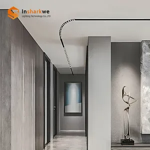 Insharkwe Office daire halka akıllı karartma ayarlanabilir yaratıcı yuvarlak şekil Led manyetik ray lambası ofis oturma odası dükkanı için