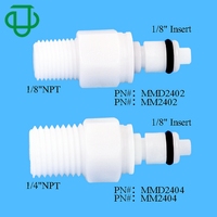 Adaptateur de filetage Acetal 1/8\" BSPT 1/8\" NPT 1/4\" NPT, raccord rapide, raccord à pousser pour connecter les tuyaux, raccord fileté