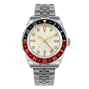Montre de plongée automatique mécanique vintage 20 ATM en acier inoxydable 316L avec logo personnalisé, faible MOQ, saphir, GMT pour hommes - Product Image 1