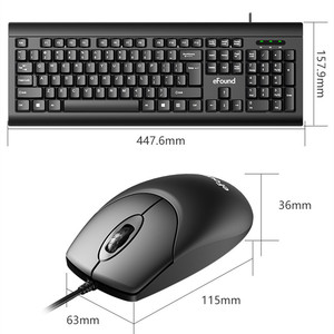 eFound Wired Keyboard <b>Mouse</b> Combo 104 Keys English Layout For Office Use - Product Image 4