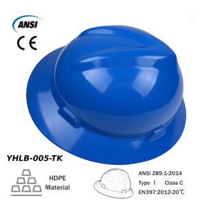 خوذة سلامة للبناء من البولي إيثيلين عالي الكثافة معتمدة وفقًا لمعيار ANSI Z89.1-2014، خوذة صلبة بحافة كاملة بـ 6 نقاط، متوفرة باللون الأحمر والأبيض والأصفر والأزرق - Product Image 4