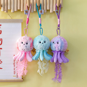 New Cute Jellyfish Pendant Plush <b>Toy</b> Octopus Stuffed Animal Doll Marine Life Cartoon Bag Charm Keychain Dolls for Kids Adult - Product Image 3