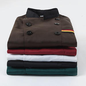 Mode personnalisée veste française en coton polyester personnalisée unisexe cuisine à manches courtes restaurant café chef manteau uniforme - Product Image 2