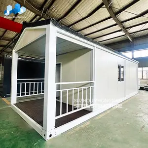 Maison conteneur détachable personnalisée de 20 pieds à toit en pente à faible coût petite maison modulaire maison portable avec couloir en Australie