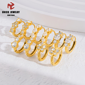 Pulverbeschichtete Edelstahl Silber/Gold Plattierte Creolen Huggie-Haken Wasserdicht Hypoallergen Unisex - Product Image 2