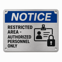 Plaques de signalisation vintage en métal pour la sécurité industrielle, panneaux de signalisation routière en aluminium gaufré avec support adhésif pour les points d'accès de livraison