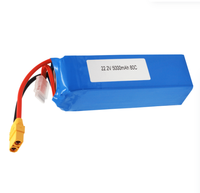 Solution de batterie personnalisée haute capacité 5000mAh 22.2V Li-ion avec connecteur XT60 pour applications de drones FPV et UAV