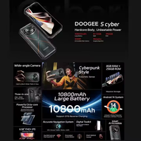 DOOGEE S Cyber Smartphone Android 14, Écran 6,58 Pouces, Étanchéité IP68/IP69K, NFC, Processeur Octa Core, LCD, 20 Go+256 Go, Gaming, Compatible GSM/LTE