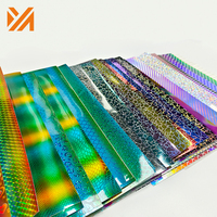 Rollos de vinilo autoadhesivos holográficos arcoíris, pegatinas coloridas para plotter de corte, en stock