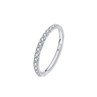 Anneau de nez articulé en acier 316L avec pierre CZ, pour septum, cartilage d'oreille, tragus, hélix, lèvre, piercing corporel
