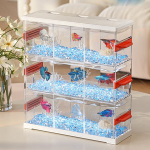 Tanque de <span class=keywords><strong>acuario</strong></span> Betta al por mayor de fábrica, combinación de múltiples rejillas, pecera acrílica pequeña, <span class=keywords><strong>Acuario</strong></span> de arrecife de lujo - Product Image 2