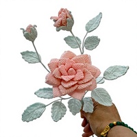 Kain Katun Rajut Buatan Tangan Modern Diana Ranting Mawar Buket Bunga Artifisial Dekorasi Rumah Hadiah Hari Ibu