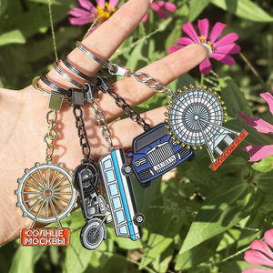 Nueva llegada moda suave duro esmalte llaveros venta al por mayor Retro decorar recuerdo llavero personalizado lindo llavero de Metal con colgante - Product Image 4