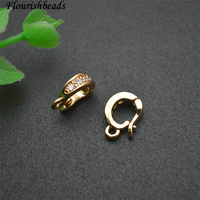 Design de mode sans Nickel Anti-décoloration plaqué or Rhodium CZ Pave petite taille connecteur fermoirs de verrouillage pour la fabrication de bijoux Bracelet