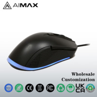 Souris de jeu OEM de haute qualité avec capteur optique filaire USB, haute résolution, ergonomique, pour droitiers, rétroéclairage RVB, 6 touches, pour PC et ordinateurs portables