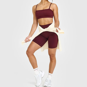 Pantalones cortos ultrasuaves de cintura alta para mujer, mallas de entrenamiento para ciclismo con logotipo personalizado, cintura elástica, esculpir, elásticos, ligeros, en blanco - Product Image 3