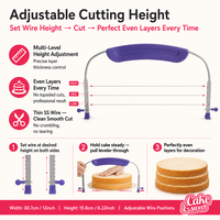 Niveleur de gâteau à hauteur réglable avec poignée en plastique, coupe-gâteau à fil en acier inoxydable, outils de pâtisserie et de décoration