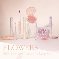 Coffret cadeau de maquillage Flower Beauty, gloss à lèvres en velours Hivi, rouge à lèvres, fard à paupières, cadeau de fête pour petite amie et femme, coffret de maquillage 8 pièces