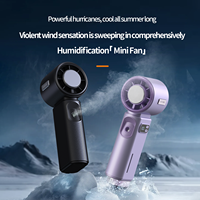 Ventilateur portable à pulvérisation d'eau Hxtc88 avec affichage numérique LED de la vitesse du vent sur 100 niveaux, batterie rechargeable USB 4000 mAh