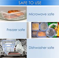 Boîte alimentaire jetable en plastique pour la cuisine domestique, conteneur de stockage alimentaire 1-3L, micro-ondable, empilable