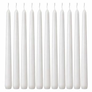 Vela Cónica Blanca de 10 Pulgadas, Sin Goteo, Inodora, Sin Humo, de Parafina con Núcleo de Algodón, de Larga Duración, Puede Quemar Durante 8 Horas - Product Image 1