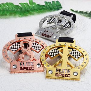 Nuevas Medallas Deportivas de Oro, Plata y Cobre, Personalizadas para 1er, 2do y 3er Lugar, Medallas Deportivas de Aleación de Zinc, Medallas de Carreras con Pedrería - Product Image 2