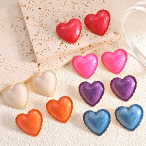 Pendientes Jingciren Boutique de Estilo Retro con Forma de Corazón Esmaltado, Diseño de Moda, Pendientes de Alta Gama para Mujer - Product Image 2