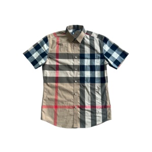 <span class=keywords><strong>Camicia</strong></span> Casual Boxy Personalizzata con Logo Ricamato Stile Europeo e Americano, Classica a <span class=keywords><strong>Quadri</strong></span> Cammello, <span class=keywords><strong>Manica</strong></span> <span class=keywords><strong>Corta</strong></span>, Collo a Risvolto, OEM - Product Image 2